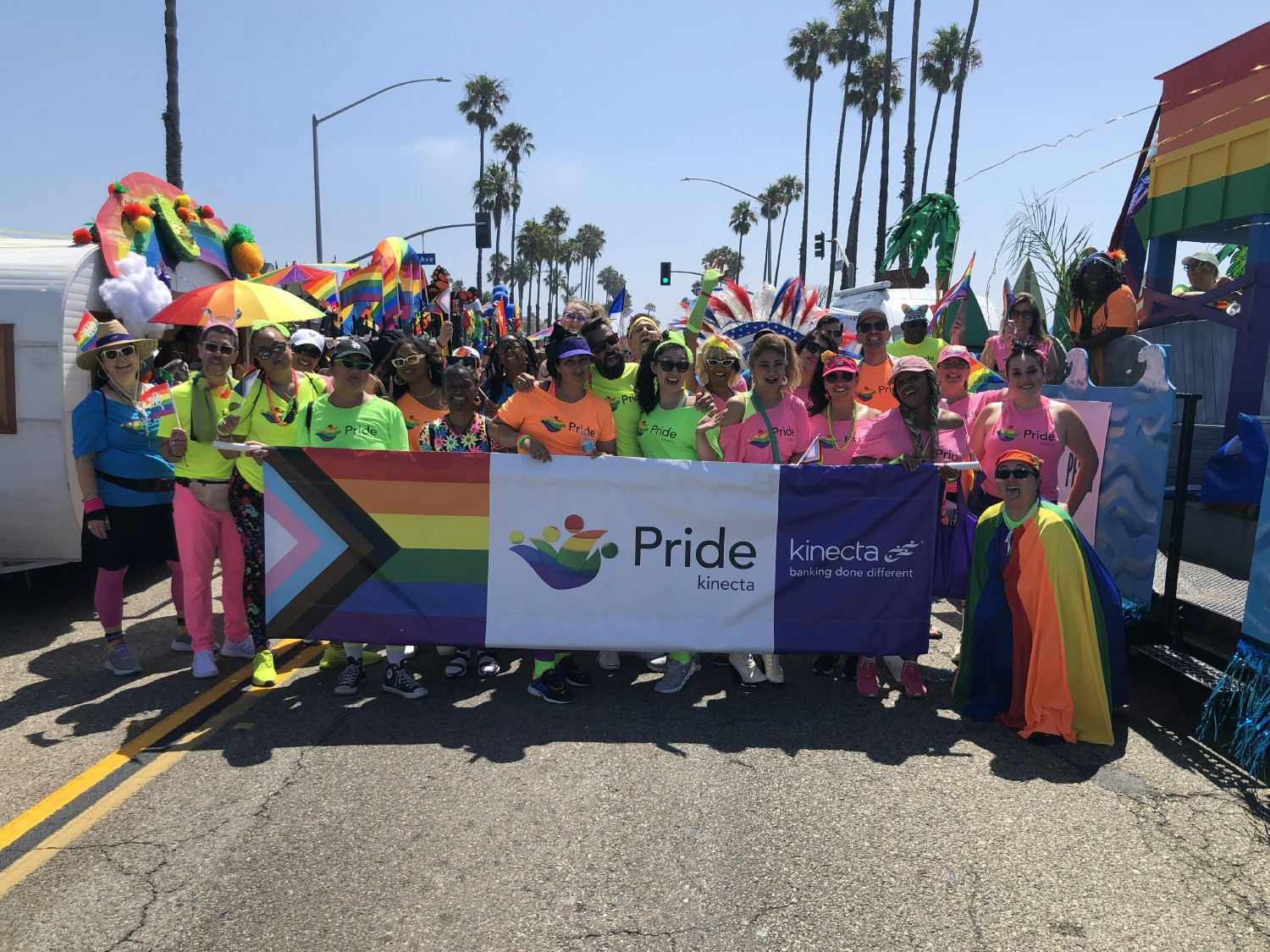 Kinecta sponsored a float and participated in the Long Beach Pride Parade alongside members of its LGBTQ+ ERG - Prism.